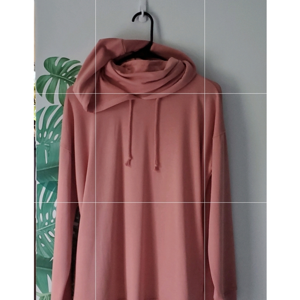Blush hooded sweatshirt with built in mask